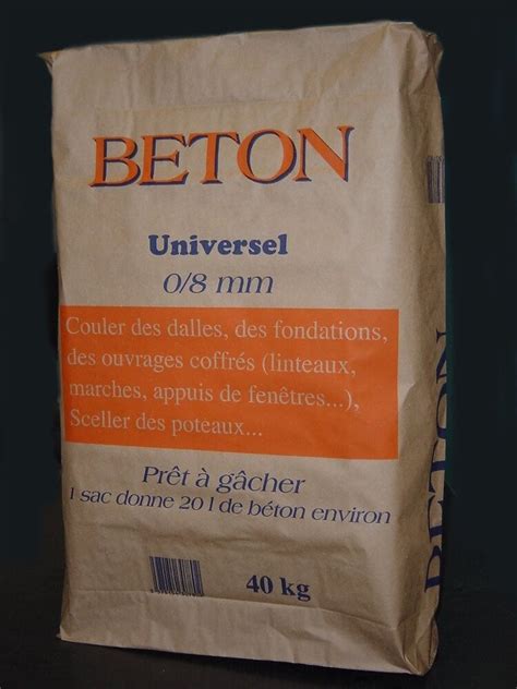 beton pret a gacher en sac qualité